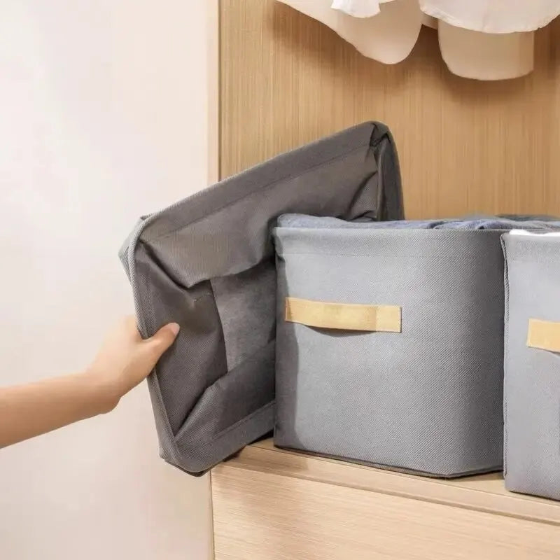 1pc Foldable Clothes and Miscellaneous Items Storage Box with Steel Frame Wardrobe Organization and Storage