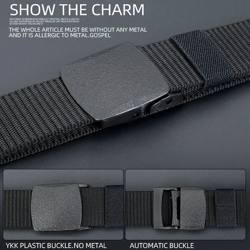 Men's Casual Tactical Belt - High Quality Military Nylon Durable Plastic Buckle Outdoor Sports Training Versatile Denim Belt