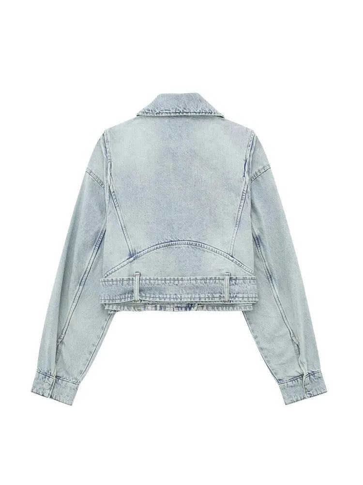 Women's Denim Biker Jacket