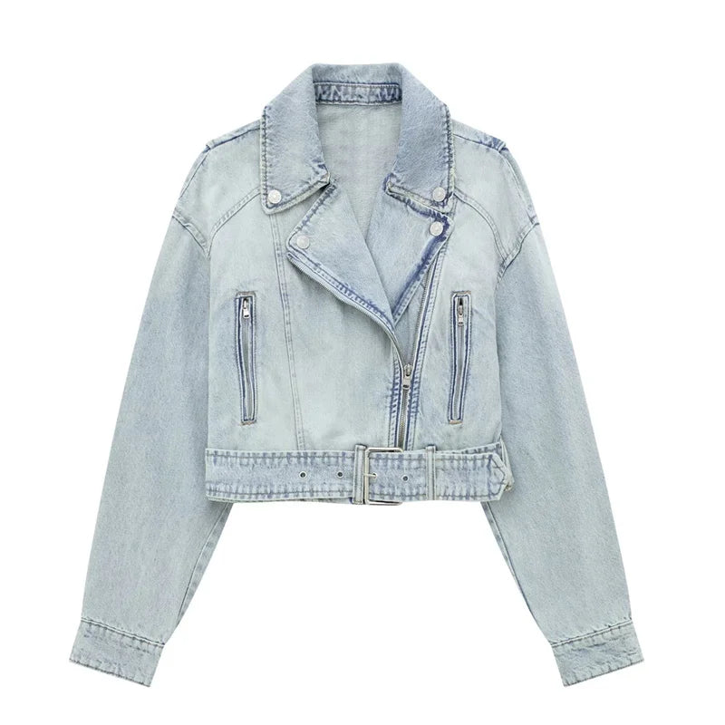 Women's Denim Biker Jacket