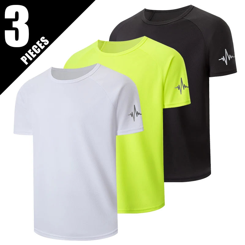 4/1/2 Pack Men's Gradient Quick-drying Sportswear Teenagers Leisure Joker Short-sleeved Multi-size Mixed-color Running Fitness T