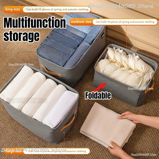 Clothing Storage Box,Fabric Storage Basket,Storage Box,Dormitory Household Wardrobe Storage Box for Home Dorm and Spaces