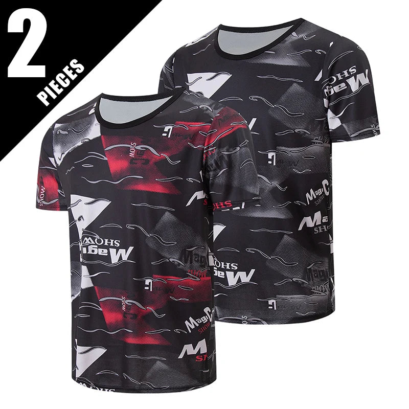 4/1/2 Pack Men's Gradient Quick-drying Sportswear Teenagers Leisure Joker Short-sleeved Multi-size Mixed-color Running Fitness T