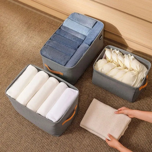1pc Foldable Clothes and Miscellaneous Items Storage Box with Steel Frame Wardrobe Organization and Storage