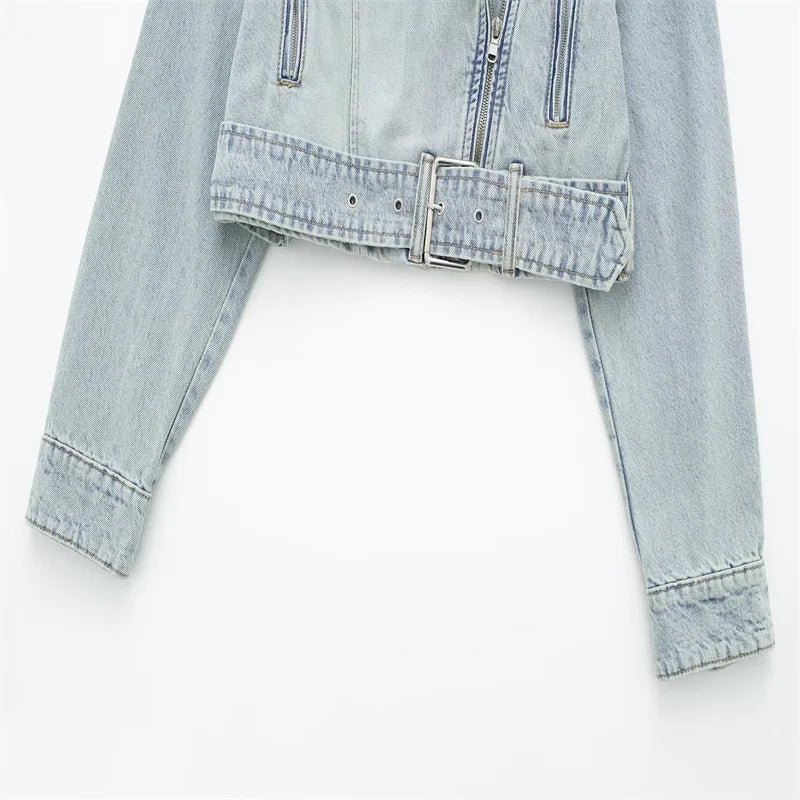 Women's Denim Biker Jacket